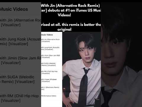 SWIM With #jin (Alternative Rock Remix) [Visualizer] debuts at #1on iTunes US Music Videos! #seokjin