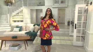 Isaac Mizrahi Live! Watercolor Floral Print Top with Pat James-Dementri