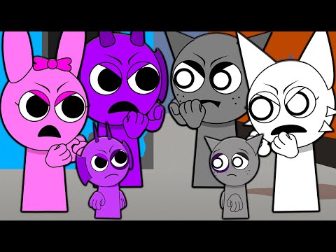 FAMILY GRAY & WENDA VS FAMILY DURPLE & PINKI! INCREDIBOX SPRUNKI Cartoon Animation