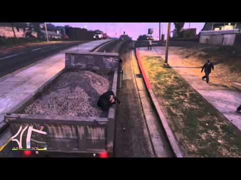 GTA 5 Funny Crash - Landing in Dump Truck