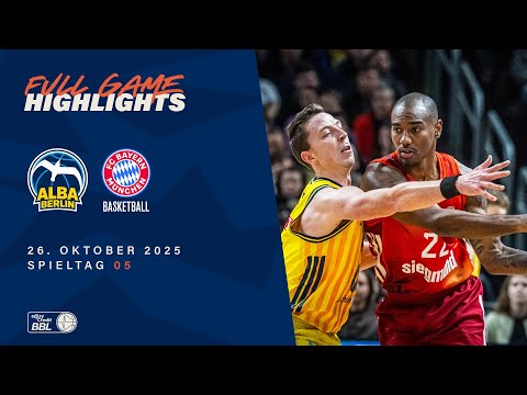 ALBA BERLIN vs. FC Bayern Munich Basketball - Full Game Highlights - Matchday 5, 25/26