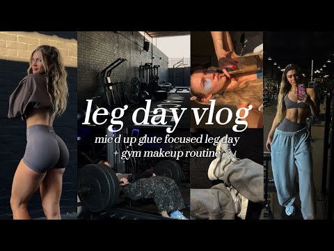 GYM VLOG! glutes + hammies leg day (and updated gym makeup routine)
