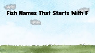 Fish Names That Starts With F