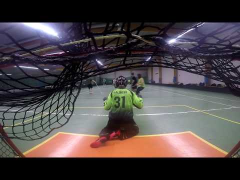 Floorball goalie saves 3
