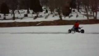 preview picture of video 'Banshee Ice Racing Thompson Lake Howell, Michigan 2/20/10 part 4'