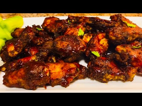 SPICY JAMAICAN JERK WINGS RECIPE | OVEN BAKED JERK WINGS | HOW TO MAKE JERK WINGS | NICKY EATS XYZ