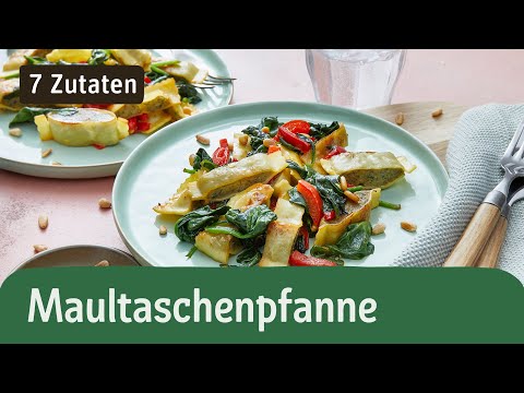 Maultaschen-Pfanne mit Spinat 😋 | 7 Zutaten | REWE Deine Küche