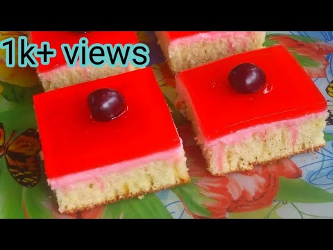 Triple Layer Jelly Cake| Easy Custard Cake Recipe| Tasty and Easy Dessert By Hooria