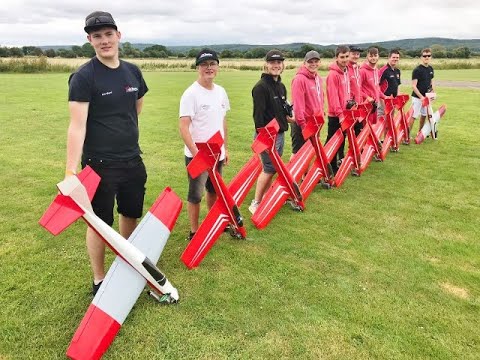 TEAM RENEGADE RC  FLYING 8 X GLOW POWERED "PB CRESCENT BULLETS" - WOODSPRING WINGS - 2019