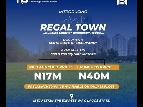 Land For Sale Regal Town Estate Along Lekki Epe Expressway Ibeju Lekki Lagos Ibeju-Lekki Lagos