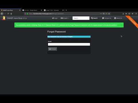 A3 - Sensitive Data Exposure  OWASP Juice Shop Tutorial - Exploiting Forgot Password