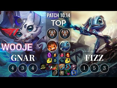 T1 Wooje Gnar vs Fizz Top - KR Patch 10.14