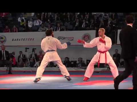 Final Male Kumite -75kg. AGHAYEV vs BITSCH. 2015 European Karate Championships