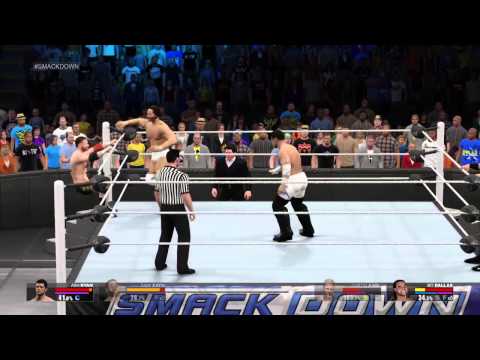 WWE 2K15 MyCareer Ash Ryan & Sami Zayne VS Bo Dalas & Curtis Axel