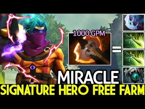 MIRACLE [Anti Mage] Picked Signature Hero Free Farming 1000 GPM 7.22 Dota 2