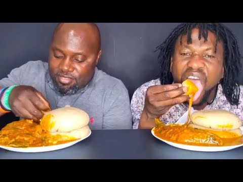 African Food MUKBANG|Asmr ogbono soup and Fufu speed eating challenge