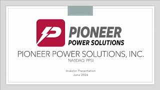 Download lagu Pioneer Power Solutions, Inc. (NASDAQ: PPSI) Webcast | Planet MicroCap Las Vegas 2026 mp3