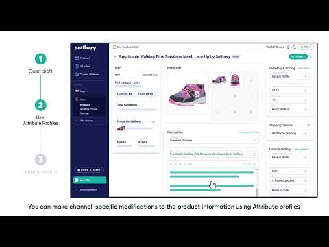 Upload listings to sales channels on Sellbery