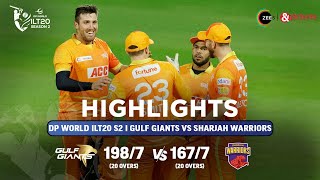 ILT20 S2 | English - HIGHLIGHTS | Sharjah Warriors V/S Gulf Giants - T20 Cricket | 19th Jan |