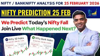 Nifty Live Analysis for 25 February 2026 | We Predict Today's Nifty Fall Join Live What Next?
