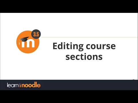 Editing Sections In Moodle