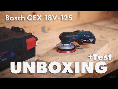 Bosch Ekscentrinis šlifuoklis GEX 18V-125, be akumuliatoriaus ir kroviklio video