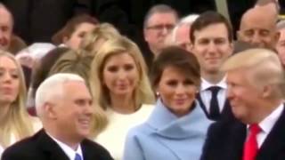 Melania Trump Fake Smile And Frown (with sound) - What Did Donald Trump Say At Inauguration?
