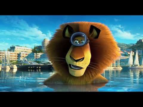 Trailer still of DuBois and circus animals in chase sequence across Europe