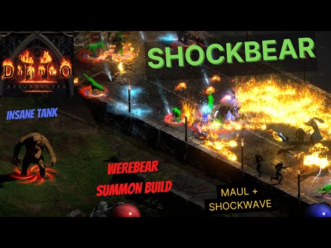 DIABLO 2 RESURRECTED SHOCKBEAR DRUID BUILD  WEREBEAR AND SUMMON TANK