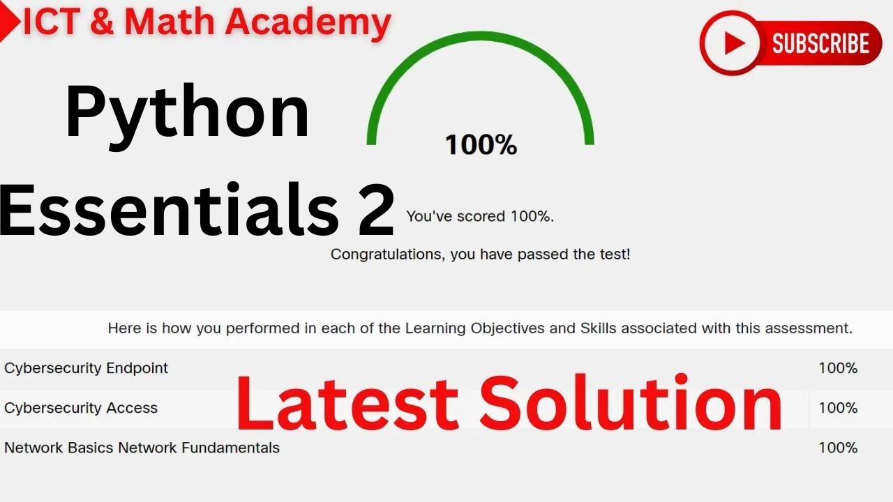 Python Essentials 2 Final Test Latest Solution | Cisco Skills for all | Cisco Networking Academy
