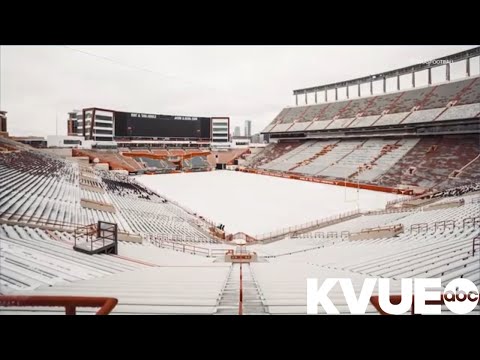 DKR Stadium covered in ice after sleet falls in Austin