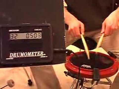 Drumometer 1033 single strokes in 60 seconds