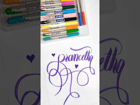 "Praneetha" Name brush pen calligraphy hand lettering ❤️💫 | #calligraphy #nameart #brushpen