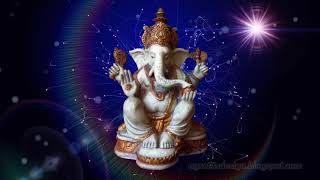 Lord Ganesha Mini Statue With Attractive Divinity Cosmic Shine Background Animation