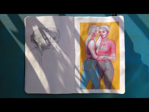embrace us // gouache painting // sketchbook timelapse