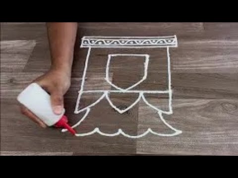 colourful tulasi rangoli design for tulasi vivah by Gauri || simple and easy tulasi rangoli design Video