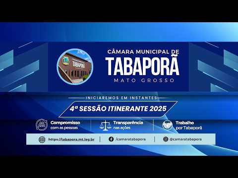 4ª Sessão Extraordinária de 2026 || Câmara Municipal Tabaporã - MT. 01/09/2026.