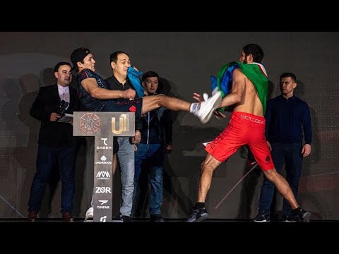 Brutal knockout after a fight at the weigh-in! Nearly broke a fighter's jaw! Karma in battle!