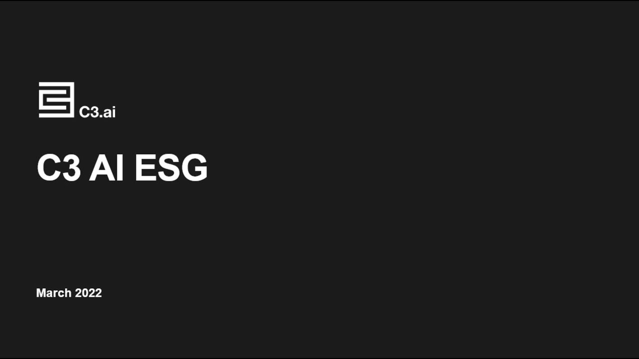 Introduction to C3 AI ESG - YouTube