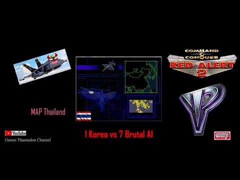Red Alert 2 : 1 Korea vs 7 Brutal AI Map Thailand(no superweapons)
