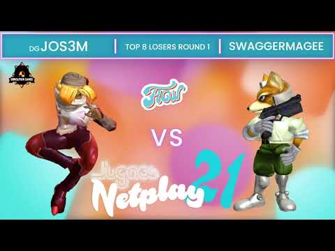 Jugaos Netplay 21 - DG | Jos3m vs SwaggerMagee - Top 8 Losers Round 1 - Sheik vs Fox