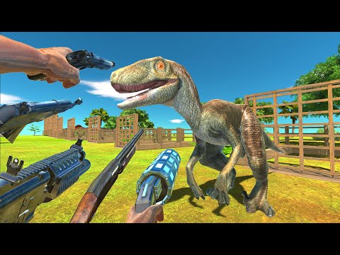 Different weapons against Carnivore Dinosaurs - Animal Revolt Battle Simulator