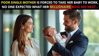 POOR SINGLE MOTHER IS FORCED TO TAKE HER BABY TO WORK, WHAT HER MILLIONAIRE BOSS DID WAS UNEXPECTED