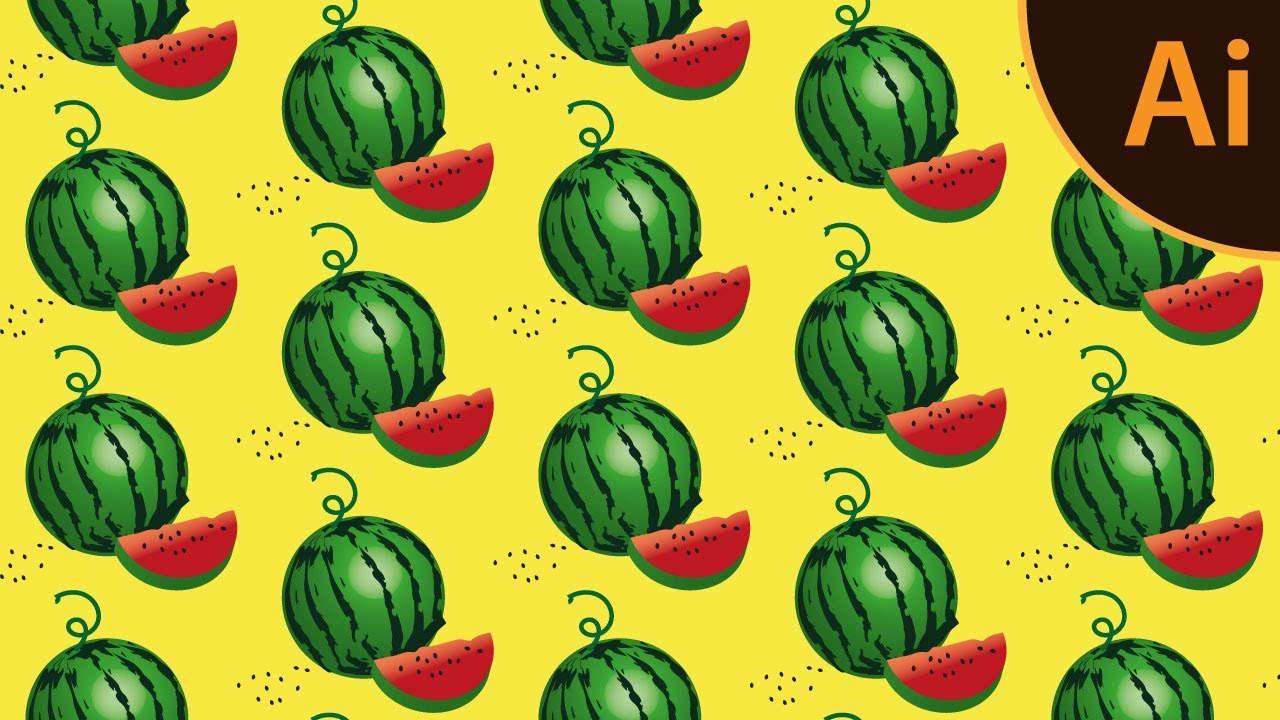 Geometric Fruit Pattern in Adobe Illustrator
