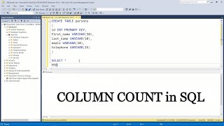 How to get COLUMN COUNT in SQL