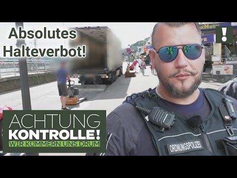 "Ob der noch alle TASSEN im Schrank hat!?" LKW im ABSOLUTEN Halteverbot! | Achtung Kontrolle