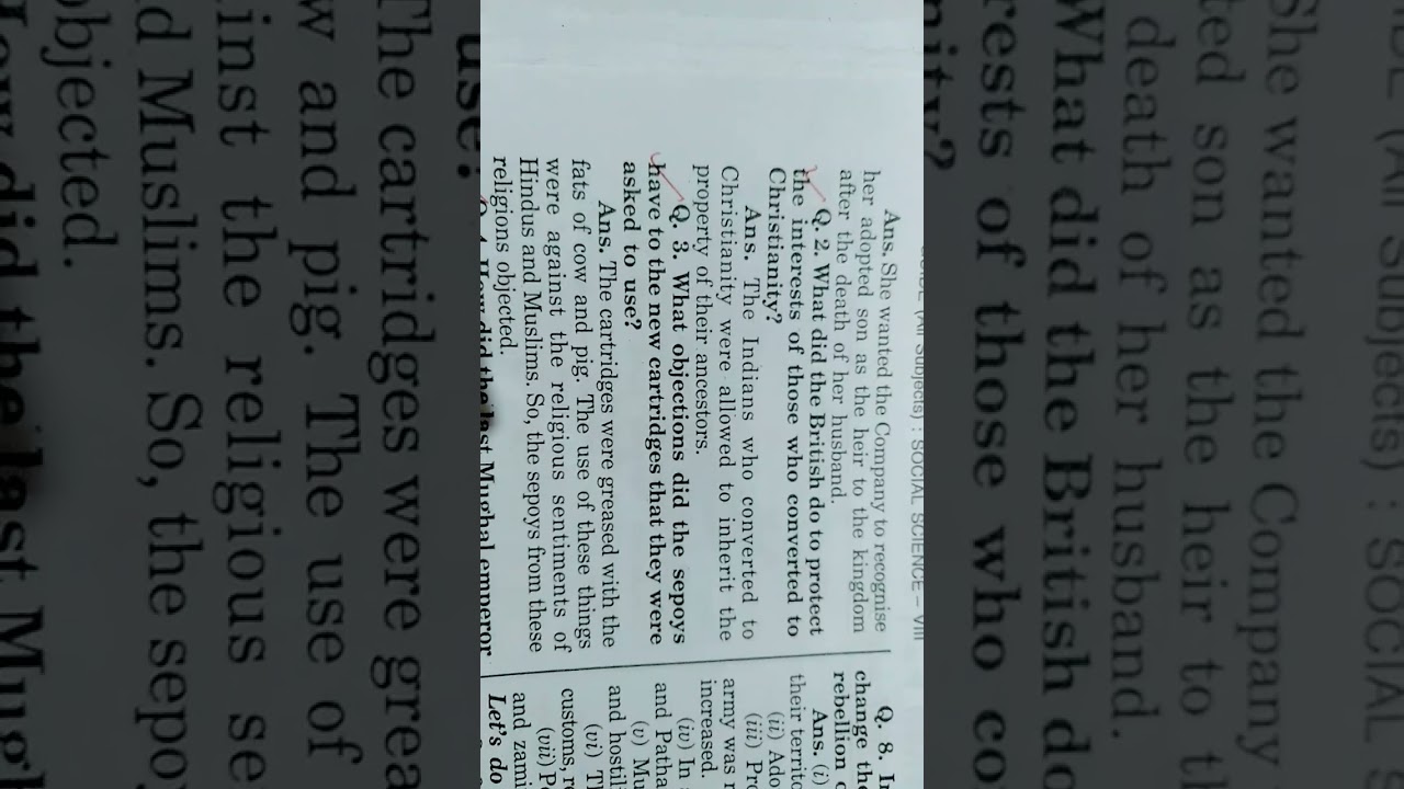 class 8 history chapter 5(when people rebel 1857and after)