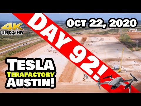 Tesla Gigafactory Austin 4K  Day 92 - 10/22/20 - Terafactory Texas - Construction PROGRESS Update!