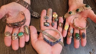 How to find VINTAGE STERLING SILVER JEWELRY w/ MOTHER MARY: Rings, Bracelets + #fleamarket #reseller