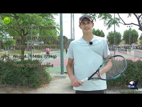Eduardo de Oliveira - College tennis recruiting video Spring 2024
